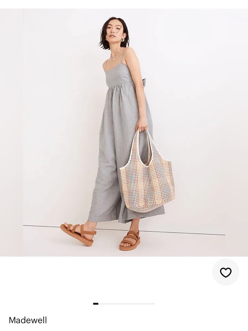 Madewell Light Blue/Gray linen romper